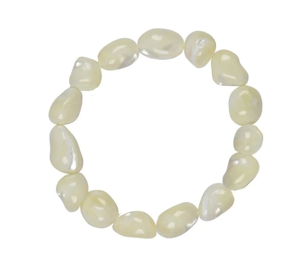 Armband - Perlmutt (hell), 10-15mm Nuggets