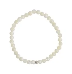 Armband - Perlmutt (weiß), Kugeln, 05mm