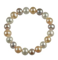 Armband - Perle weiß/lachs/violett, 19cm