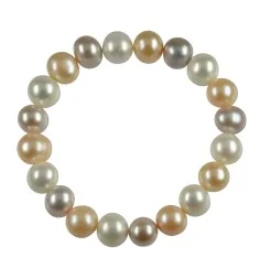 Armband - Perle weiß/lachs/violett, 19cm