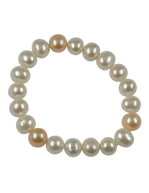 Armband - Perle weiß/lachs