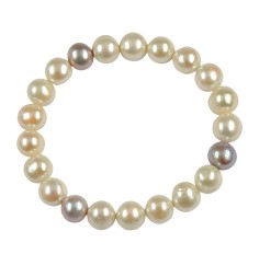 Armband - Perle weiss/violett, 19cm