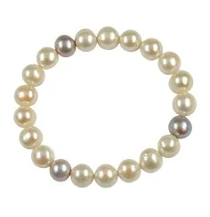 Armband - Perle weiss/violett, 19cm