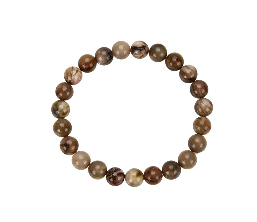 Armband - versteinertes Holz, 08mm Kugeln