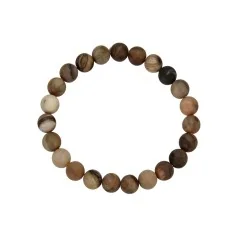 Armband - versteinertes Holz, 08mm Kugeln, mattiert