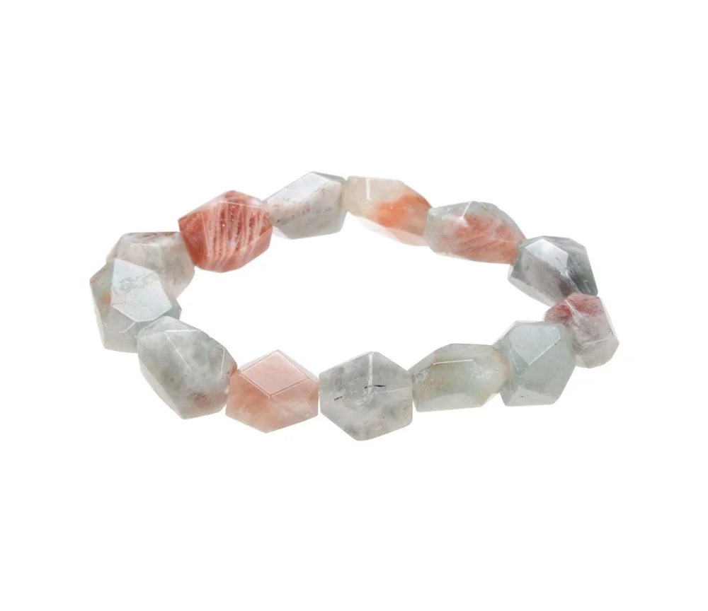 Armband - Sonnenstein (Arusha), 16 x 13mm Nuggets, facettiert