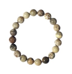 Armband - Kugeln 10mm, versteinerte Koralle