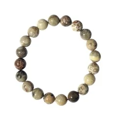 Armband - Kugeln 10mm, versteinerte Koralle