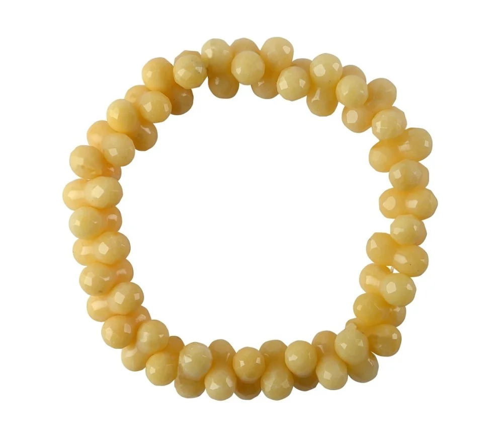 Armband - Serpentin (gelb), YinYang facettiert, 06mm