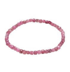Armband - Turmalin (pink), 04mm Würfel, facettiert