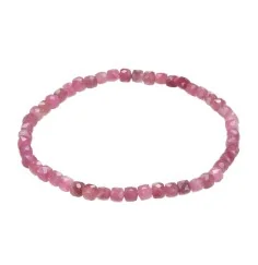 Armband - Turmalin (pink), 04mm Würfel, facettiert