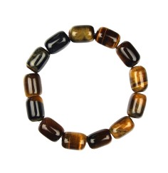 Armband - Tigerauge Mix, 14mm Tönnchen