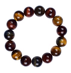 Armband - Tigerauge (gemischt), 14mm Kugeln