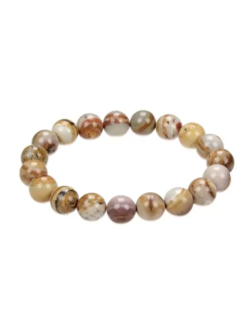 Armband - Abendrot-Rhyolith, 10mm Kugeln, 19cm