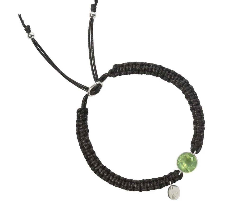 Armband - Makramee, Prehnit rund facettiert