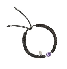 Armband - Makramee, Amethyst oval, facettiert