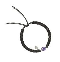 Armband - Makramee, Amethyst oval, facettiert