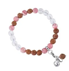 Armband - Edelsteinmala - Rhodochrosit, Bergkristall (Muntermacher)