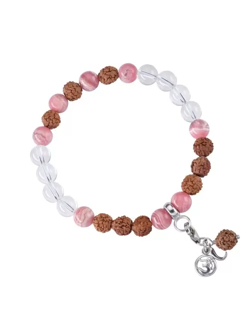 Armband - Edelsteinmala - Rhodochrosit, Bergkristall (Muntermacher)