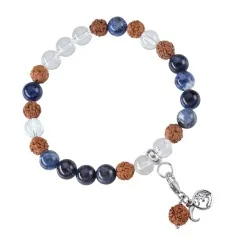 Armband - Edelsteinmala - Sodalith, Bergkristall (Wahrhaftigkeit)