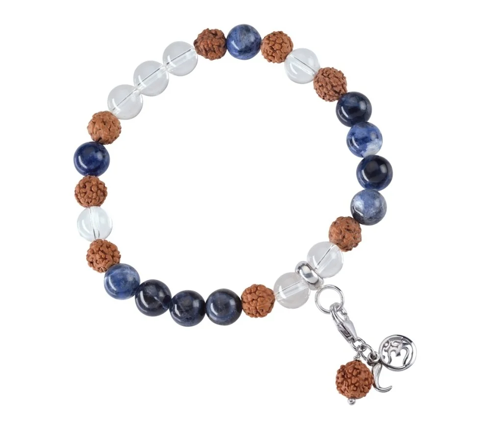 Armband - Edelsteinmala - Sodalith, Bergkristall (Wahrhaftigkeit)