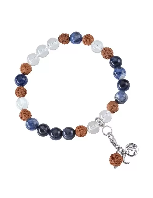 Armband - Edelsteinmala - Sodalith, Bergkristall (Wahrhaftigkeit)