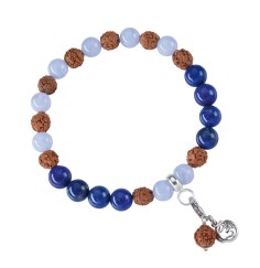 Armband - Edelsteinmala - Chalcedon blau, Lapis Lazuli (Kommunikation)