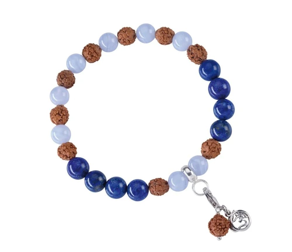 Armband - Edelsteinmala - Chalcedon blau, Lapis Lazuli (Kommunikation)