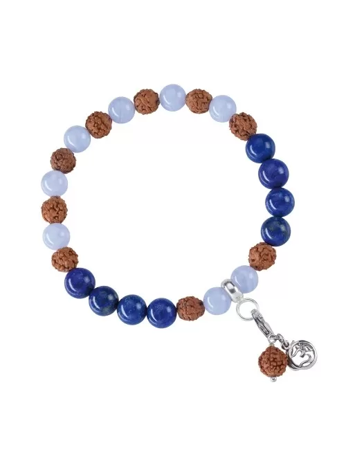 Armband - Edelsteinmala - Chalcedon blau, Lapis Lazuli (Kommunikation)