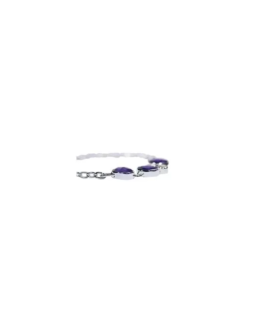 Armband - Amethyst facettiert, Silber, längenverstellbar