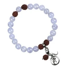 Armband - Edelsteinmala - Chalcedon blau (Vishuddha - Kehl-Chakra)