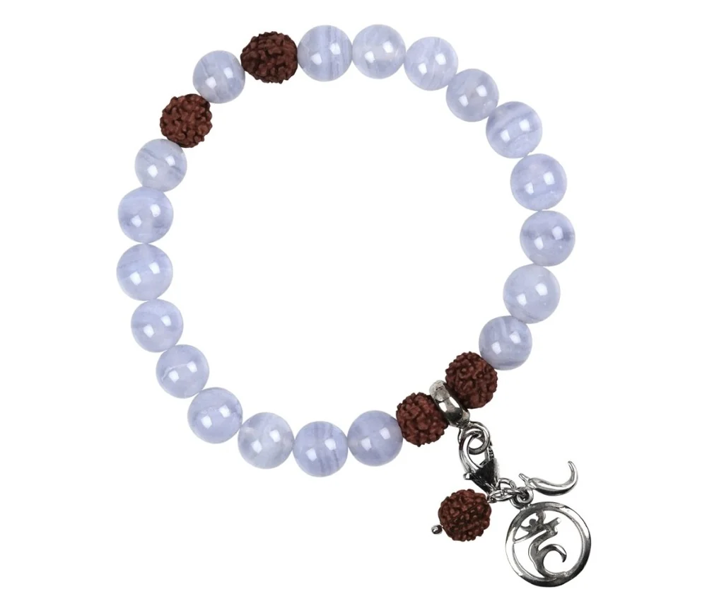 Armband - Edelsteinmala - Chalcedon blau (Vishuddha - Kehl-Chakra)