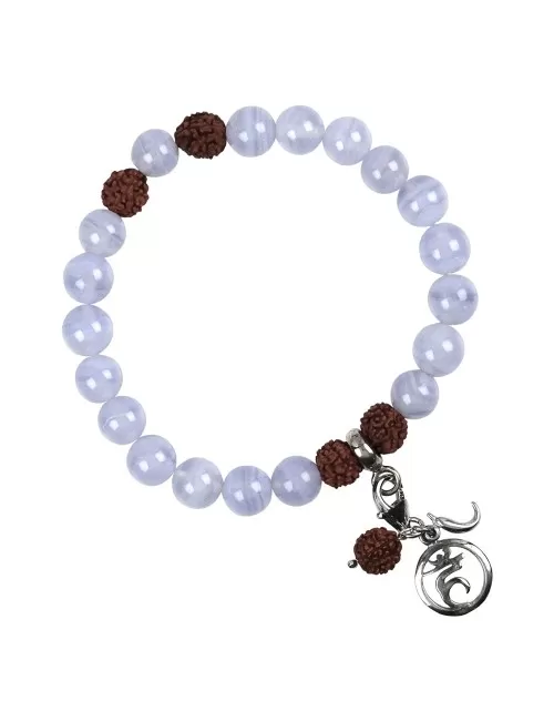 Armband - Edelsteinmala - Chalcedon blau (Vishuddha - Kehl-Chakra)