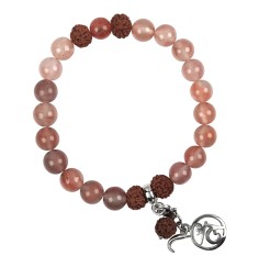 Armband - Edelsteinmala - Chalcedon rot (Svadhisthana, Sakral-Chakra)