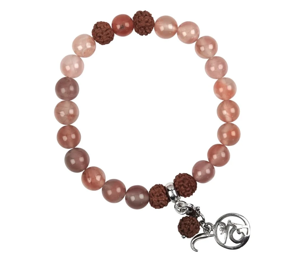 Armband - Edelsteinmala - Chalcedon rot (Svadhisthana, Sakral-Chakra)