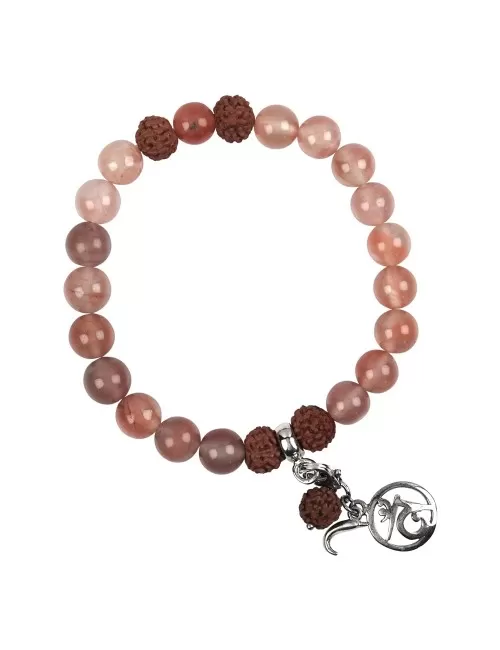 Armband - Edelsteinmala - Chalcedon rot (Svadhisthana, Sakral-Chakra)