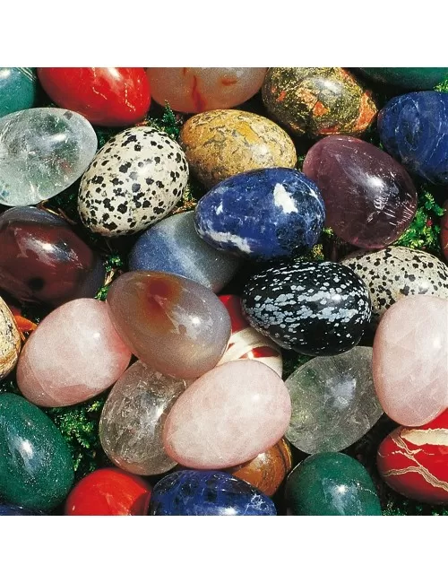 Heilsteine & Edelsteine - Eier - 50 er Set im Beutel - gemischte Steinsorten - Größe ca. 4,8 cm