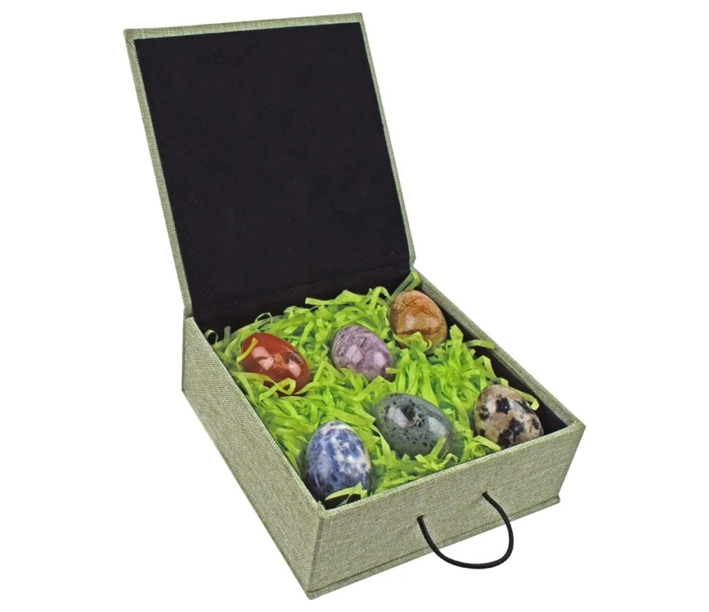 Heilsteine & Edelsteine - Eier - 6er Set in Geschenkbox - gemischte Steinsorten