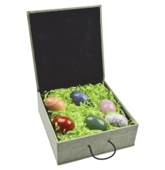 Heilsteine & Edelsteine - Eier - 6er Set in Geschenkbox - gemischte Steinsorten