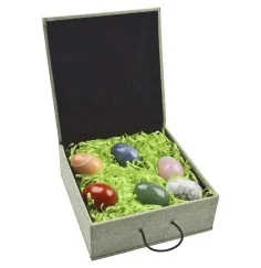 Heilsteine & Edelsteine - Eier - 6er Set in Geschenkbox - gemischte Steinsorten