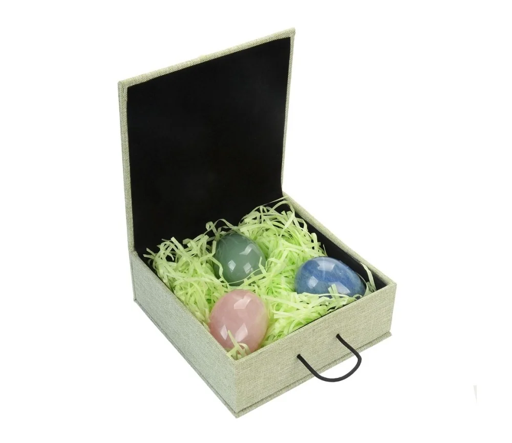 Heilsteine & Edelsteine - Eier - 3er Set in Geschenkbox (Aventurin, Blauquarz, Rosenquarz)