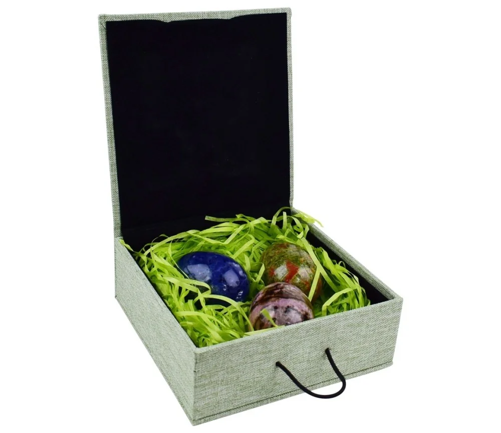 Heilsteine & Edelsteine - Eier - 3er Set in Geschenkbox (Rhodonit, Sodalith, Unakit)