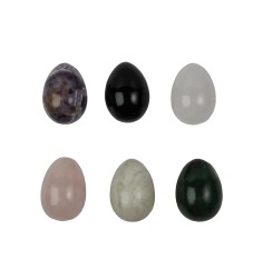 Heilsteine & Edelsteine - Eier - 6er Set in Geschenkbox ca. 3,5 cm - gemischte Steinsorten