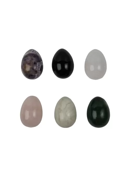 Heilsteine & Edelsteine - Eier - 6er Set in Geschenkbox ca. 3,5 cm - gemischte Steinsorten