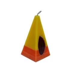 Kerze - Achat Edelstein - gelb/orange, Pyramide - Maße ca: 6x6x11,5cm