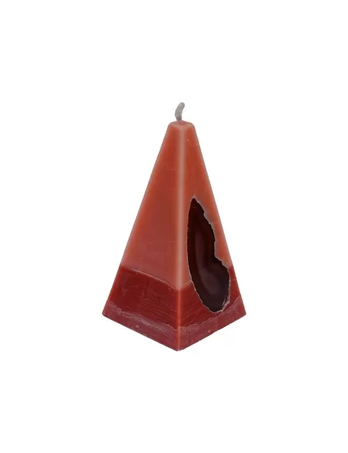 Kerze - Achat Edelstein - orange/braun