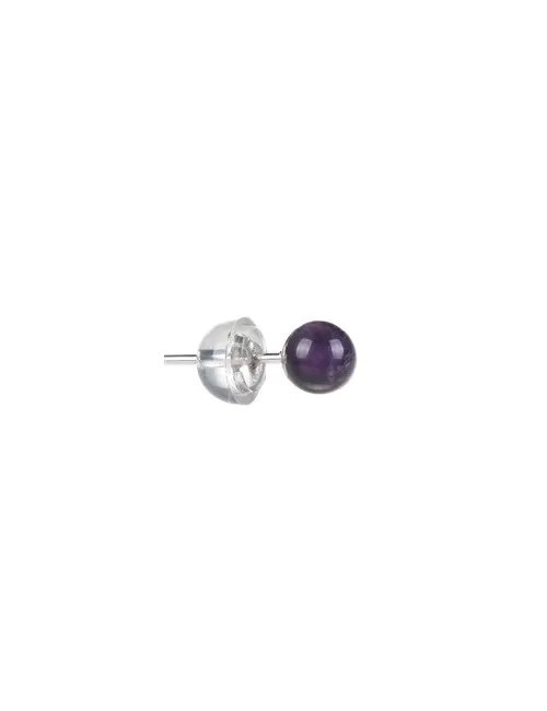 Heilsteine & Edelsteine - Ohrstecker - Amethyst, Kugel, 4mm, rhodiniert