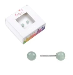 Heilsteine & Edelsteine - Ohrstecker - Aventurin, Kugel, 4mm, rhodiniert