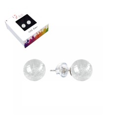 Heilsteine & Edelsteine - Ohrstecker - Bergkristall, Kugel, 8mm, rhodiniert