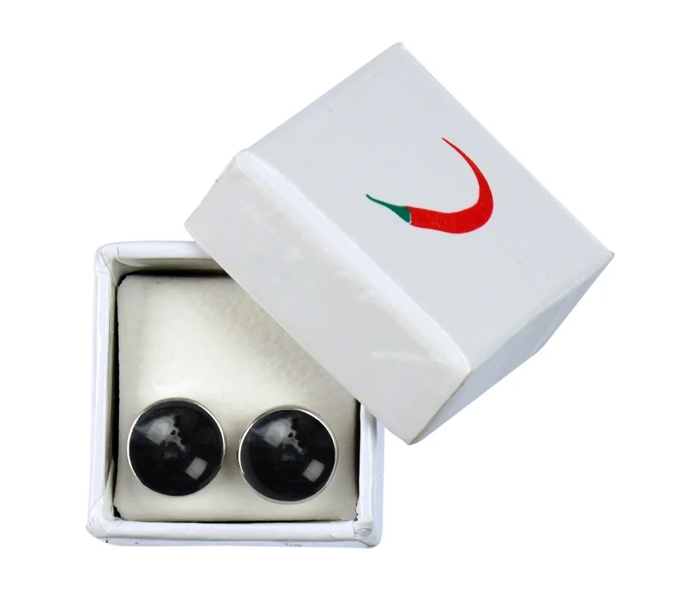 Heilsteine & Edelsteine - Ohrstecker - Onyx (gef.), Cabochon, 8mm